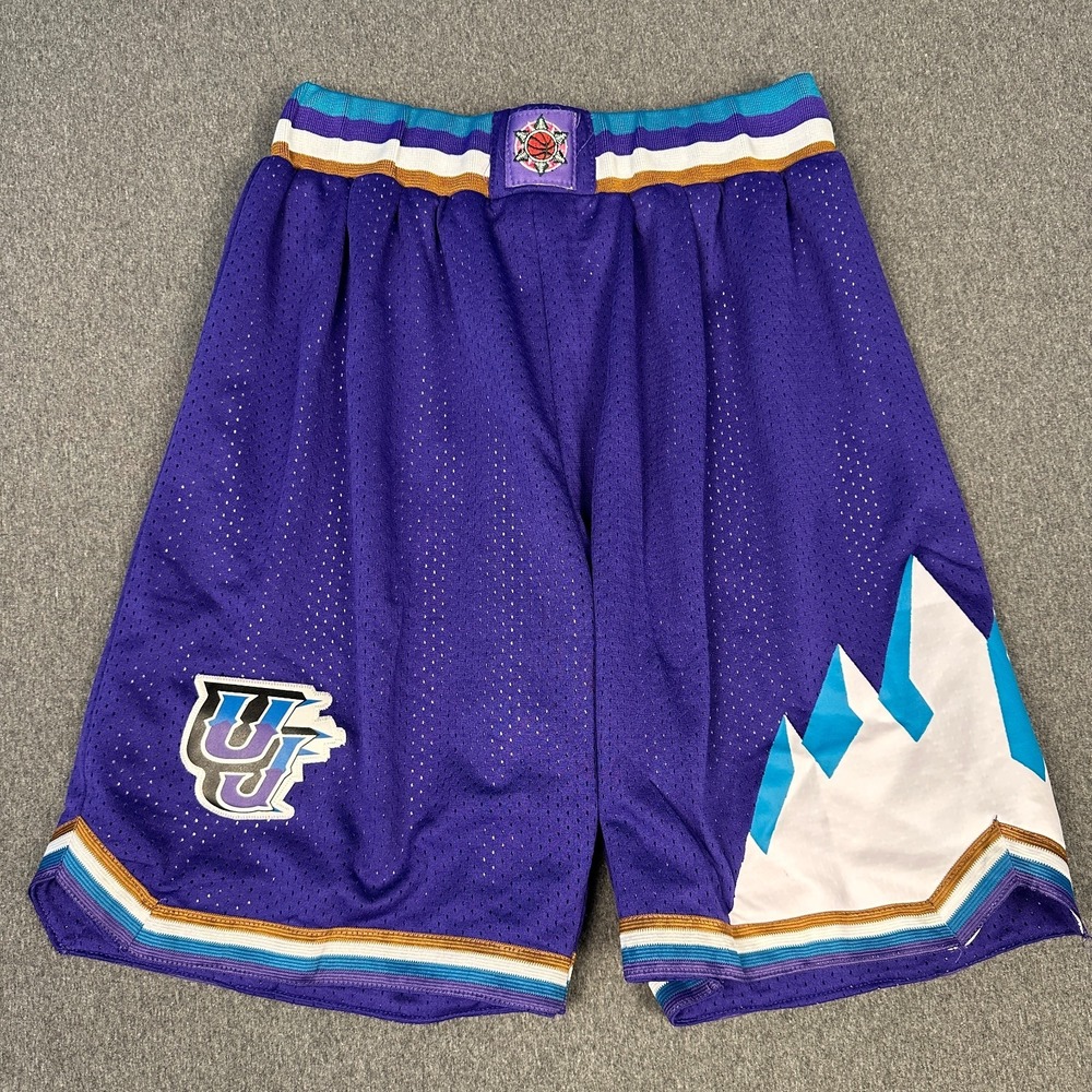 Mitchell Ness Utah Jazz 1996 Hardwood Classics Mountain Swingman Shorts Purple M